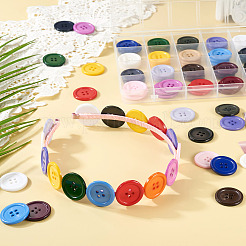 80Pcs 20 Colors 4-Hole Resin Buttons&nbsp;BUTT-TA0001-29A