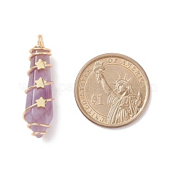 Natural Amethyst Pointed Pendants&nbsp;PALLOY-JF01703-01
