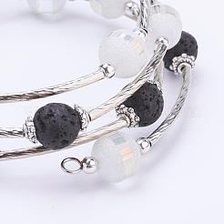 Electroplate Glass Bead Wrap Bracelets&nbsp;BJEW-JB03260