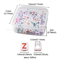 100Pcs Acrylic Beads&nbsp;MACR-YW0002-30