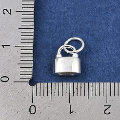 925 Sterling Silver Micro Pave Clear Cubic Zirconia Lock Charms&nbsp;LS-STER-K183-04S