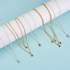 DIY Heart Birthstone Charm Necklaces Making Kits&nbsp;DIY-SZ0009-31