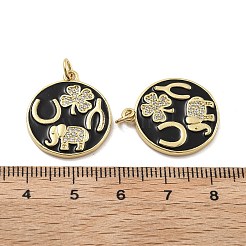 Brass Micro Pave Cubic Zirconia Pendants&nbsp;KK-U060-05G