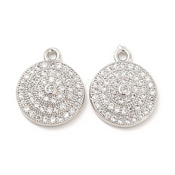 Brass Micro Pave Clear Cubic Zirconia Pendants&nbsp;KK-E071-16P