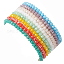 Electroplate Glass Beads Beaded Stretch Bracelets&nbsp;BJEW-JB10955