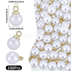 100Pcs ABS Plastic Imitation Pearl Pendants&nbsp;SACR-BM0001-01