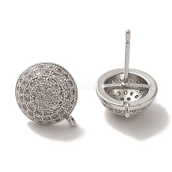 Rack Plating Brass Micro Pave Cubic Zirconia Studs Earrings Findings&nbsp;KK-A231-01P
