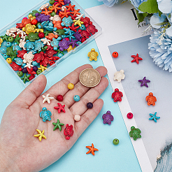 150Pcs 3 Styles Synthetic Turquoise Beads&nbsp;G-HY0001-68