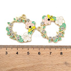 Rack Plating Alloy Enamel Pendants&nbsp;FIND-M020-03H-G