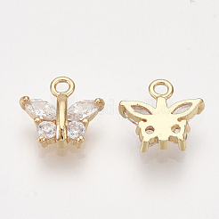Brass Cubic Zirconia Charms&nbsp;KK-S348-441