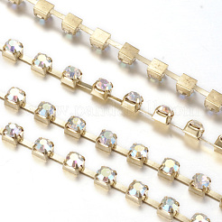 Brass Rhinestone Strass Chains&nbsp;CHC-T002-SS12-02C