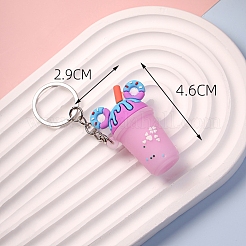 Milk Tea PVC Bag Keychain&nbsp;LS-PW-WG2786B-02