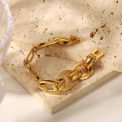 Classic 304 Stainless Steel Oval Link Chain Bracelets & Necklaces Sets for Unisex&nbsp;KZ4634-1
