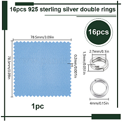 16Pcs 925 Sterling Silver Split Rings&nbsp;STER-HY0001-17