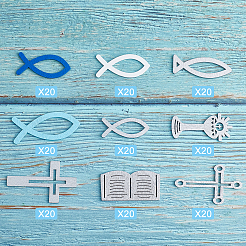 180Pcs 9 Style Poplar Wood Decorations&nbsp;DIY-FH0003-38