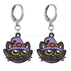 Halloween Theme Alloy Enamel Leverback Earrings&nbsp;EJEW-JE06476