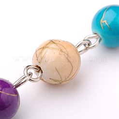 Handmade Round Drawbench Acrylic Beads Chains for Necklaces Bracelets Making&nbsp;AJEW-JB00050-08