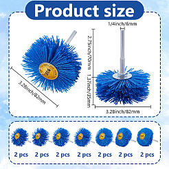 14Pcs 7 Styles Nylon Thread with Iron Wire Brush Wheel Polishing Tolls for Furniture&nbsp;TOOL-WA0001-06