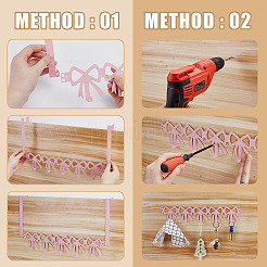 Iron Bowknot Wall Hook Set&nbsp;DIY-WH0933-24
