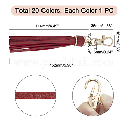 20Pcs 20 Colors PU Leather Tassel Pendants&nbsp;FIND-WR0003-26