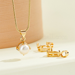 3Pcs 3 Styles Brass Pendant Cabochon Settings&nbsp;KK-DC0002-89
