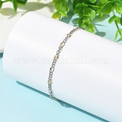 2Pcs 2 Colors 304 Stainless Steel Figaro Chains Bracelet Sets&nbsp;BJEW-JB14356-02