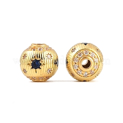Brass Micro Pave Cubic Zirconia Beads&nbsp;KK-H533-02G