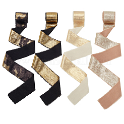 4 Roll 4 Colors 5M Hot Stamping Velvet Frayed Ribbon&nbsp;OCOR-PH0004-18