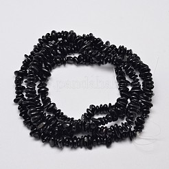 Natural Black Tourmaline Chip Bead Strands&nbsp;X-G-L444-08