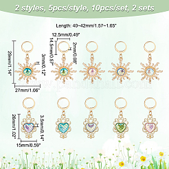 Alloy with Plastic Pendant Stitch Markers&nbsp;HJEW-AB00253