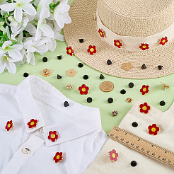 20Pcs Flower Alloy Enamel Brooch&nbsp;JEWB-FG0001-66