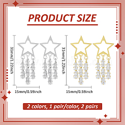 2 Pairs 2 Colors Alloy Enamel Dangle Stud Earrings&nbsp;EJEW-HY0001-20