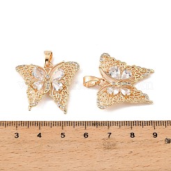Brass & Clear Cubic Zirconia Pendants&nbsp;KK-G558-16G