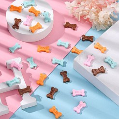 40Pcs 4 Colors Opaque Resin Pendants&nbsp;RESI-CJ0002-29
