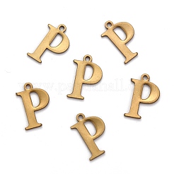 304 Stainless Steel Alphabet Charms&nbsp;STAS-H122-P-AB