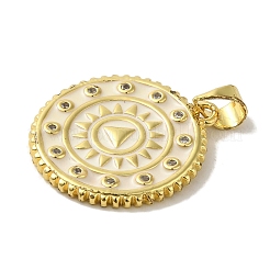 Brass Enamel Micro Pave Cubic Zirconia Pendants&nbsp;KK-Z042-24G-02