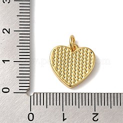 Rack Plating Brass Pave Shell Heart Charms with Jump Rings&nbsp;KK-K345-12G