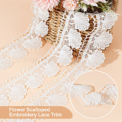 5 Yards Polyester Shell Shaped Flower Lace Trim&nbsp;OCOR-PH0004-46A