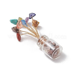 Natural & Synthetic Gemstone Chips Tree of Life Decorations&nbsp;AJEW-JD00016