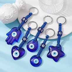Handmade Evil Eye Lampwork Pendant Keychains&nbsp;KEYC-JKC00571