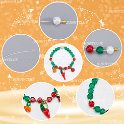 Brass Lampwork with Glass Chili Bracelet Kit&nbsp;DIY-SC0026-91