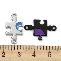 Spray Painted Alloy Couple Puzzle Connector Charms&nbsp;PALLOY-K018-03