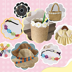 7.5 Yrads 5 Colors Polyester Flower Lace Trim Ribbon&nbsp;OCOR-PH0005-67