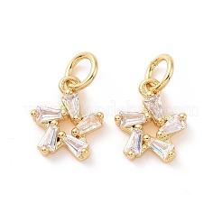 Star Brass Micro Pave Clear Cubic Zirconia Charms&nbsp;KK-G435-43G