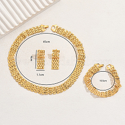 Vintage Hollow Chain Weave Iron Stud Earrings & Necklaces & Bracelets Sets for Women's Party Wedding&nbsp;BU8711