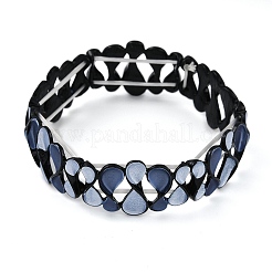 Coloful Alloy Enamel Links Stretch Bangles&nbsp;BJEW-B100-10