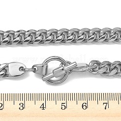 8MM 304 Stainless Steel Cuban Link Chain OT Necklaces for Men&nbsp;NJEW-G193-01P