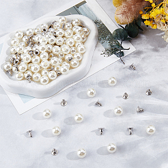 100Pcs ABS Imitation Pearl Snap Rivet Butt Screw&nbsp;DIY-GF0013-40