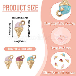 6Pcs 304 Stainless Steel Enamel Charms&nbsp;STAS-TA0006-42