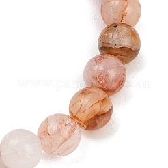 Natural Red Hematoid Quartz Round Beads Stretch Bracelets for Men Women&nbsp;BJEW-JB12395